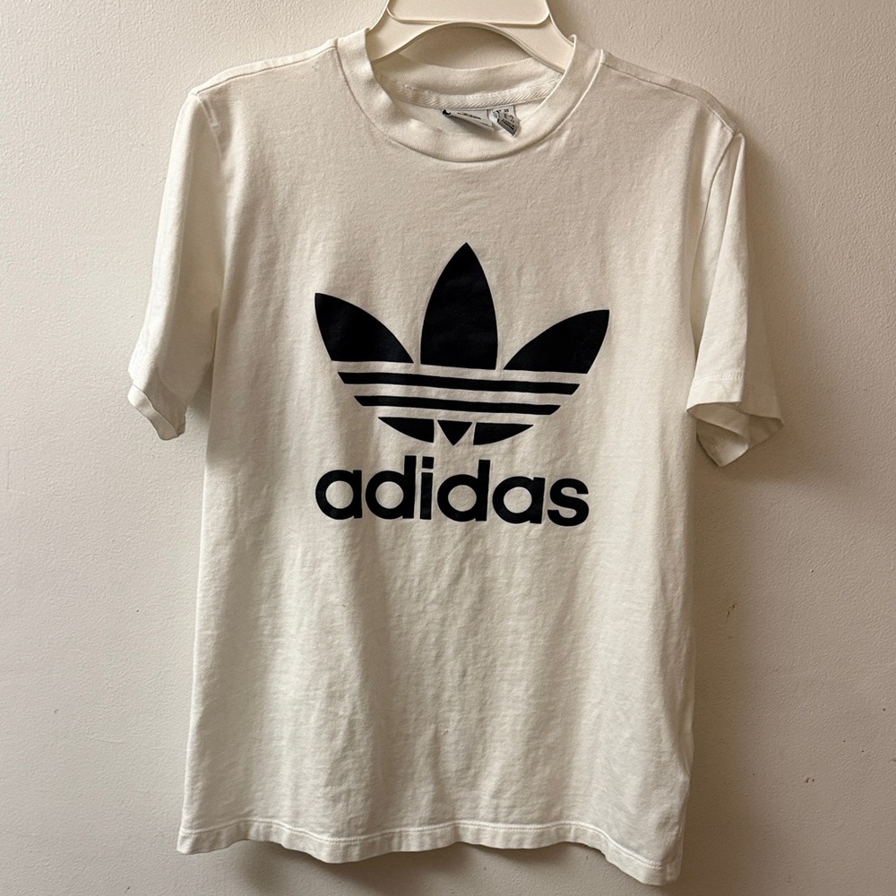 Adidas White Tee with Black Logo